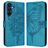 Mobigear Flowers Samsung Galaxy A17 Hülle Klapphülle Geldbörse - Blau
