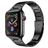 Mobigear Lissabon Edelstahl Apple Watch Armband Faltschließe - 49/46/45/44 mm - Schwarz