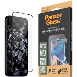PanzerGlass Ultra-Wide Fit iPhone 16 Plus Panzerglas Displayschutz - Hüllenfreundlich + Montagerahmen