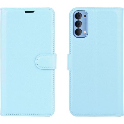 Mobigear Classic OPPO Reno 4 Hülle Klapphülle Geldbörse - Blau