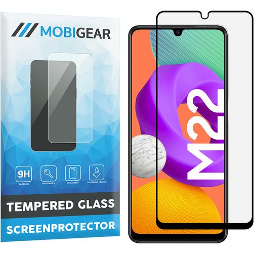 Mobigear Premium Samsung Galaxy M22 Panzerglas Displayschutz - Hüllenfreundlich - Schwarz