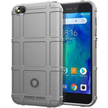 Mobigear Rugged Shield Xiaomi Redmi Go Hülle Flexibles TPU Backcover Stoßfest - Grau