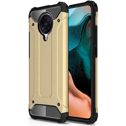 Mobigear Outdoor POCO F2 Pro Hülle Hardcase Backcover Stoßfest - Gold