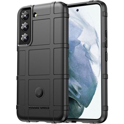 Mobigear Rugged Shield Samsung Galaxy S22 Hülle Flexibles TPU Backcover Stoßfest - Schwarz