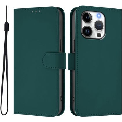 Mobigear Urban Wallet iPhone 16 Pro Hülle Klapphülle Geldbörse - Grün