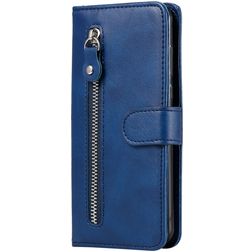Mobigear Zipper Xiaomi Redmi Note 9 Hülle Klapphülle Geldbörse - Blau