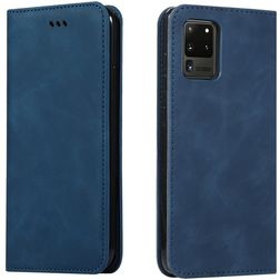 Mobigear Retro Slim Samsung Galaxy S20 Ultra Hülle Klapphülle Geldbörse - Blau