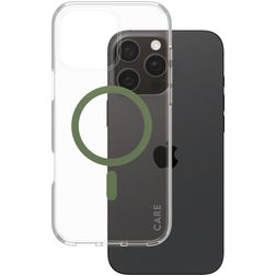 CARE by PanzerGlass Flagship iPhone 16 Pro Max MagSafe Hülle Hardcase Backcover - Transparent / Grün