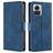 Mobigear Croco Motorola Edge 30 Ultra Klapphülle Portemonnaie - Blau
