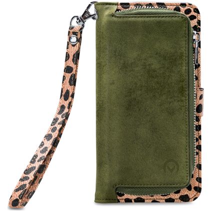 Mobilize Magnet Zipper Samsung Galaxy A33 Hülle Abnehmbare 2in1 Klapphülle Geldbörse - Olive Leopard