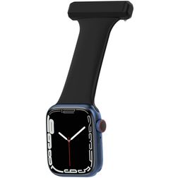 Mobigear Clip Schwesternuhr Apple Watch Armband Pin-Verschluss - 49/46/45/44 mm - Schwarz