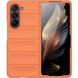 Mobigear Bumpy Samsung Galaxy Z Fold 5 Hülle Flexibles TPU Backcover - Orange