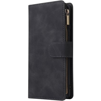 Mobigear Zipper Samsung Galaxy S10 Lite Klapphülle Portemonnaie - Schwarz
