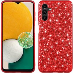 Mobigear Glitter Samsung Galaxy A54 Hülle Hardcase Backcover - Rot