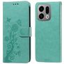 Mobigear Flowers OPPO Find X9 Hülle Klapphülle Geldbörse - Grün