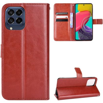 Mobigear Wallet Samsung Galaxy M33 Hülle Klapphülle Geldbörse - Braun