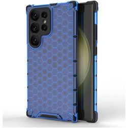 Mobigear Honeycomb Samsung Galaxy S24 Ultra Hardcase Backcover Shockproof - Blau