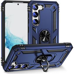 Mobigear Armor Ring Samsung Galaxy S23 Hülle Hardcase Backcover Stoßfest mit Ringhalter - Blau