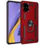 Mobigear Armor Ring Samsung Galaxy A51 Hülle Hardcase Backcover Stoßfest mit Ringhalter - Rot
