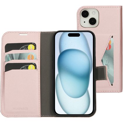 Mobiparts Classic Wallet iPhone 15 Hülle Klapphülle Geldbörse - Pink