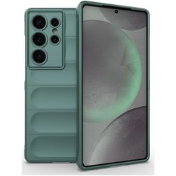 Mobigear Bumpy Samsung Galaxy S25 Ultra Hülle Flexibles TPU Backcover - Grün