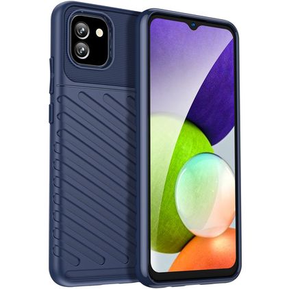 Mobigear Groove Samsung Galaxy A03 Hülle Flexibles TPU Backcover - Blau