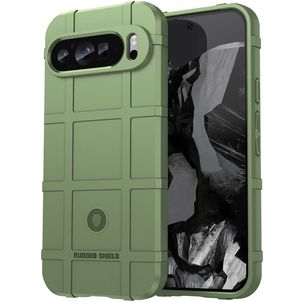 Mobigear Rugged Shield Google Pixel 9 Pro Hülle Flexibles TPU Backcover Stoßfest - Grün