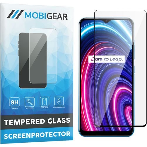 Mobigear Premium Realme C25Y Panzerglas Displayschutz - Hüllenfreundlich - Schwarz