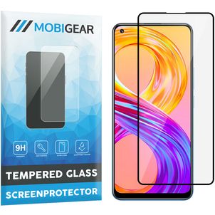 Mobigear Premium Realme 8 Panzerglas Gehärtetes Glas Displayschutz - Hüllenfreundlich - Schwarz