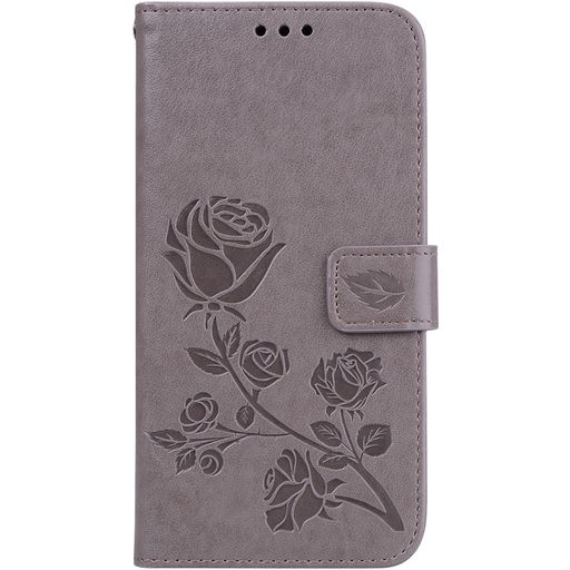 Mobigear Roses Xiaomi Pocophone F1 Hülle Klapphülle Geldbörse - Grau