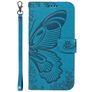 Mobigear Butterfly Samsung Galaxy S25 Hülle Klapphülle Geldbörse - Blau