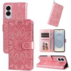 Mobigear Sunflower Samsung Galaxy S25 Edge Hülle Klapphülle Geldbörse - Roségold