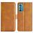 Mobigear Slim Magnet Motorola Edge 30 Hülle Klapphülle Geldbörse - Cognac