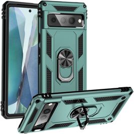 Mobigear Armor Ring Google Pixel 7 Pro Hülle Hardcase Backcover Stoßfest mit Ringhalter - Grün Mobigear Armor Ring Google Pixel 7 Pro Hülle Hardcase Backcover Stoßfest mit Ringhalter - Grün