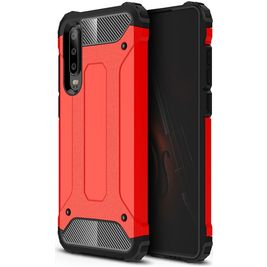 Mobigear Outdoor Huawei P30 Hülle Hardcase Backcover Stoßfest - Rot
