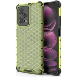 Mobigear Honeycomb POCO X5 Pro Hülle Hardcase Backcover Stoßfest - Grün