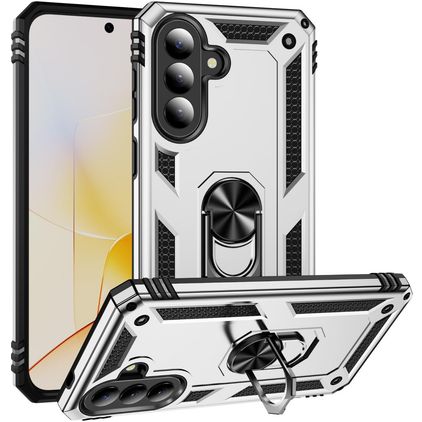 Mobigear Armor ring Samsung Galaxy A57 Hardcase Backcover Shockproof mit Ringhalter - Silber