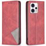 Mobigear Rhombus Slim Motorola Moto G53 5G Hülle Klapphülle - Rot