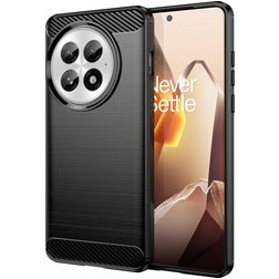 Mobigear Brushed Slim OnePlus 13 Hülle Flexibles TPU Backcover - Schwarz