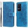 Mobigear Flowers POCO F4 Hülle Klapphülle Geldbörse - Blau