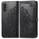 Mobigear Mandala Samsung Galaxy A13 5G Hülle Klapphülle Geldbörse - Schwarz