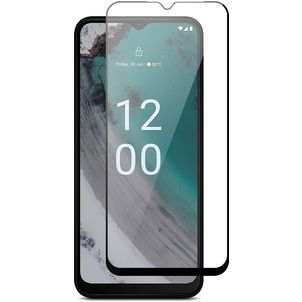 Mobigear Premium Nokia C32 Panzerglas Gehärtetes Glas Displayschutz - Hüllenfreundlich - Schwarz