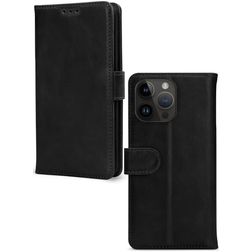 Mobilize Wallet iPhone 14 Pro Max Hülle Echtes Leder Klapphülle Geldbörse - Schwarz