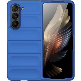 Mobigear Bumpy Samsung Galaxy Z Fold 5 Hülle Flexibles TPU Backcover - Dunkelblau