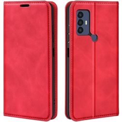 Mobigear Retro Slim TCL 305 Hülle Klapphülle Geldbörse - Rot