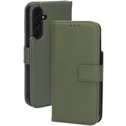 Mobiparts Samsung Galaxy A55 Hülle Echtes Leder Klapphülle Geldbörse - Grün