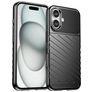 Mobigear Groove iPhone 16 Hülle Flexibles TPU Backcover - Schwarz