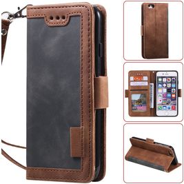 Mobigear Two Tone iPhone SE (2020) Hülle Klapphülle Geldbörse - Grau