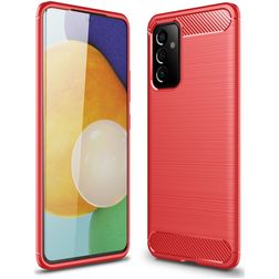 Mobigear Brushed Slim Samsung Galaxy A82 5G Hülle Flexibles TPU Backcover - Rot