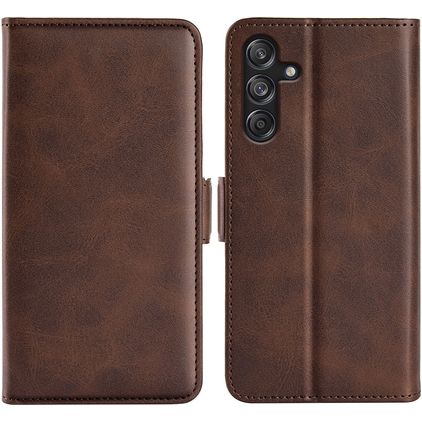 Mobigear Slim Magnet Samsung Galaxy M55 Hülle Klapphülle Geldbörse - Braun